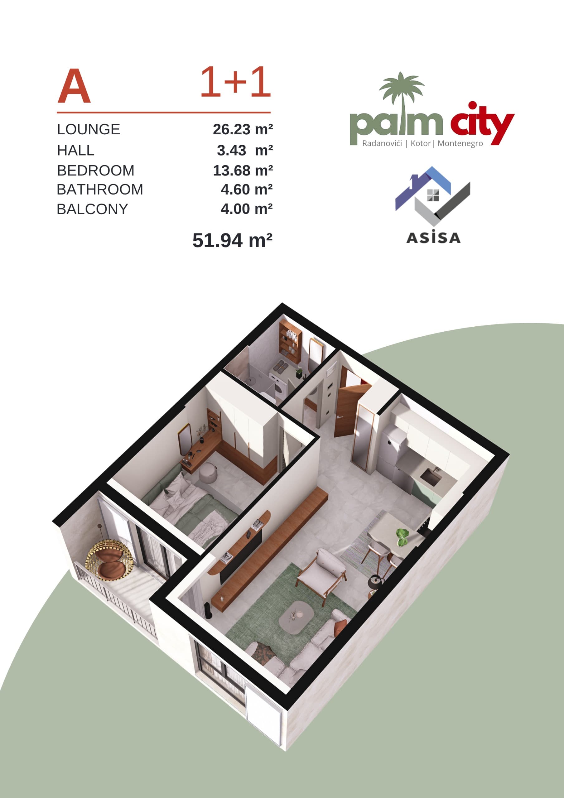 Palm City jednosobni raspored