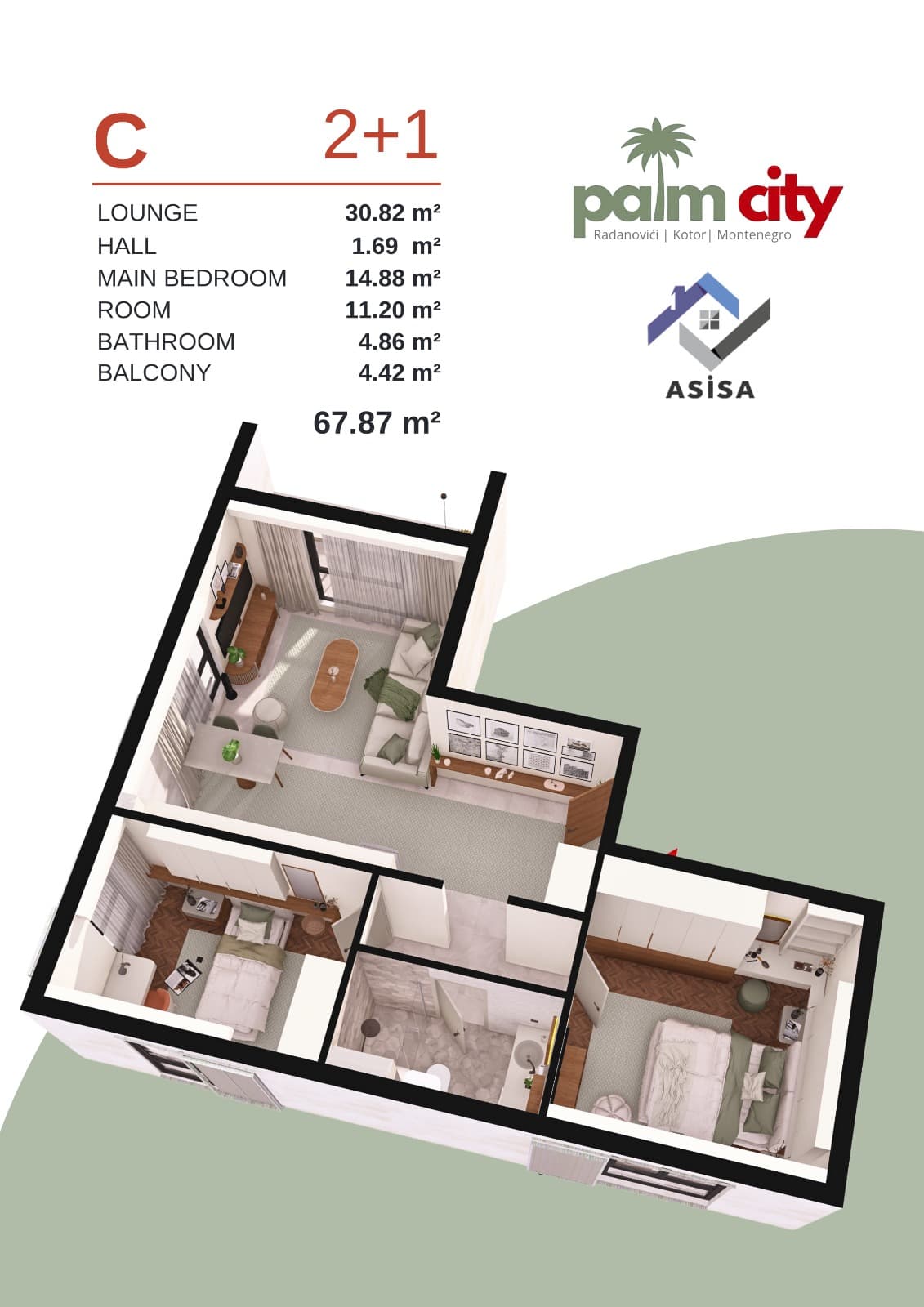 Palm City dvosobni raspored