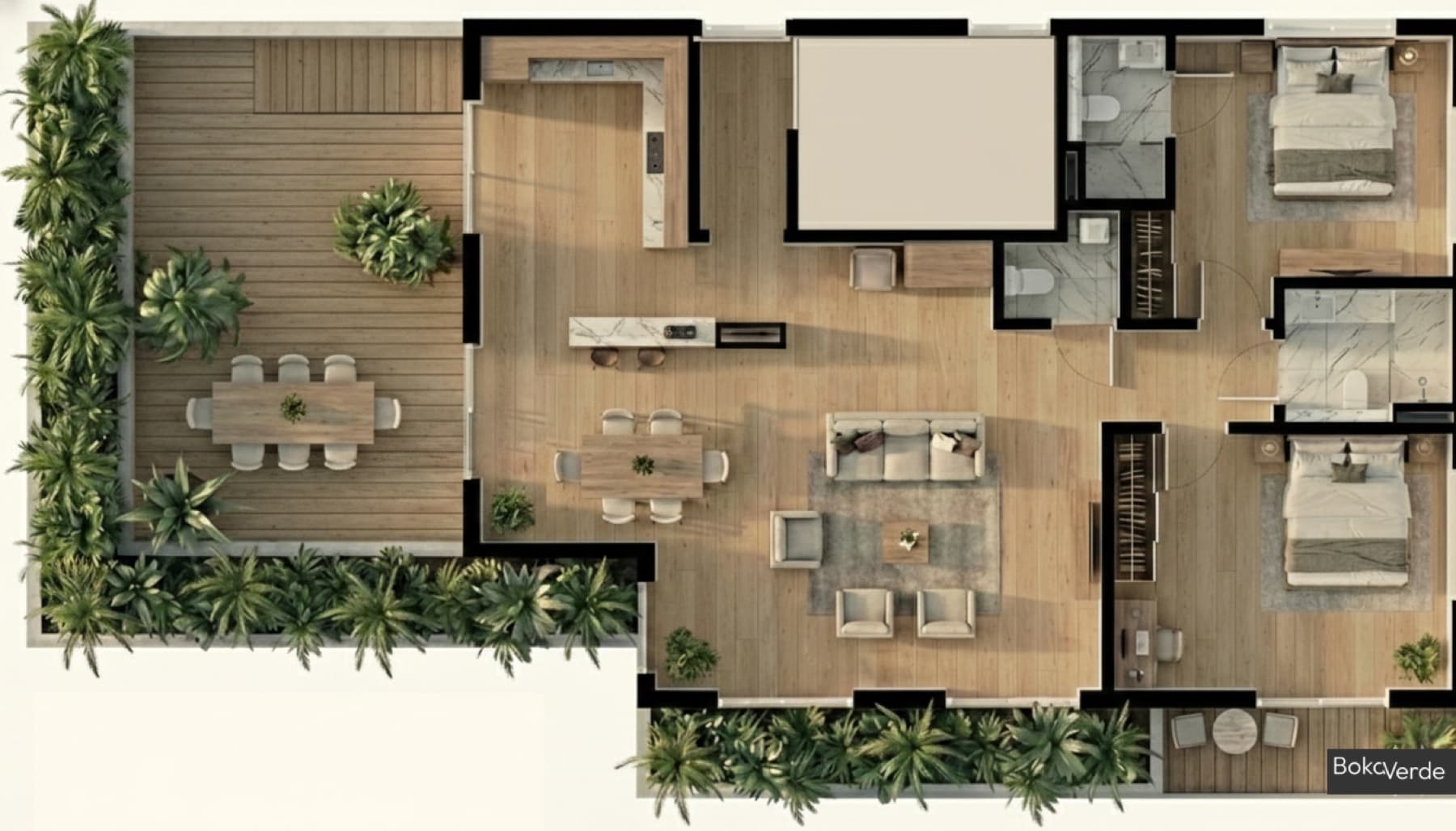 Grundriss Terrassenapartment Boka Verde