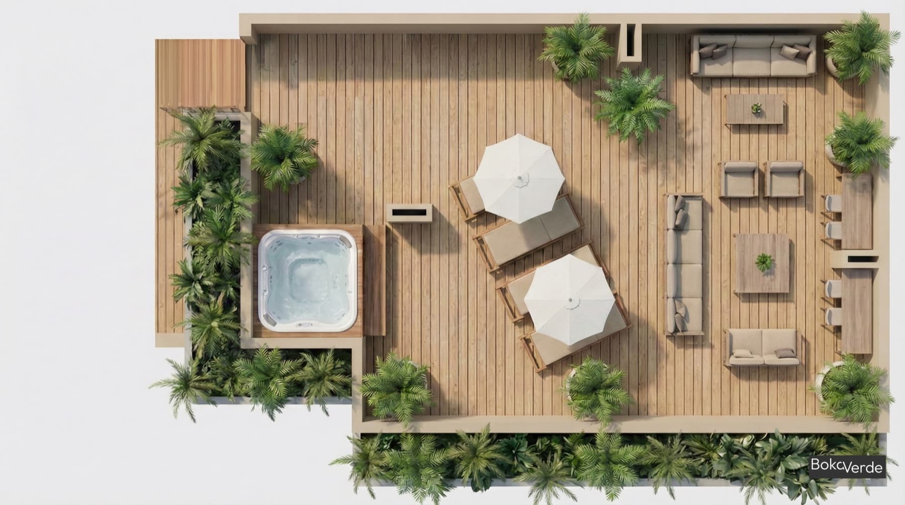 Plan der Dachterrasse im Boka Verde