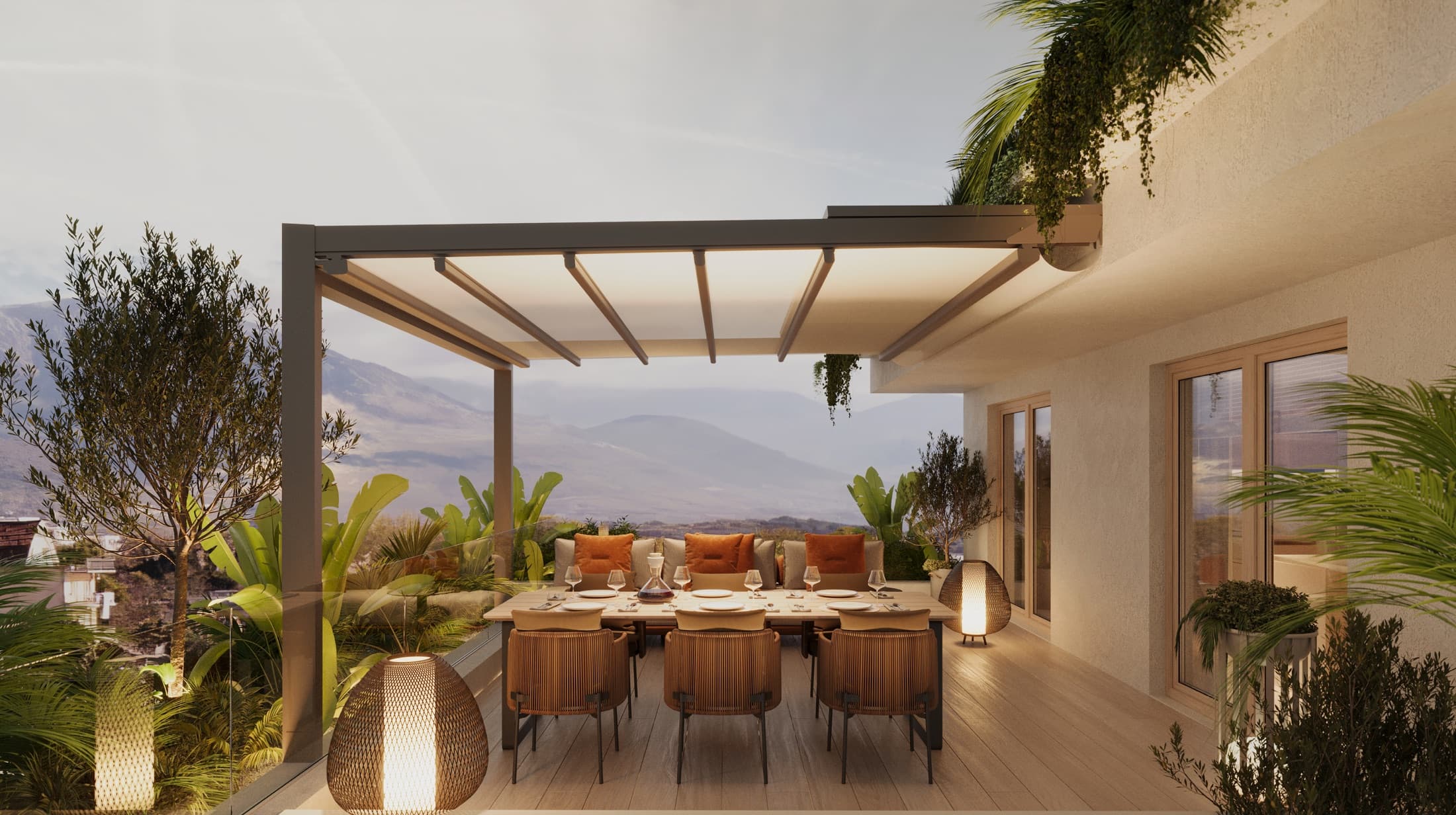 Ess-Terrasse im Freien im Boka Verde